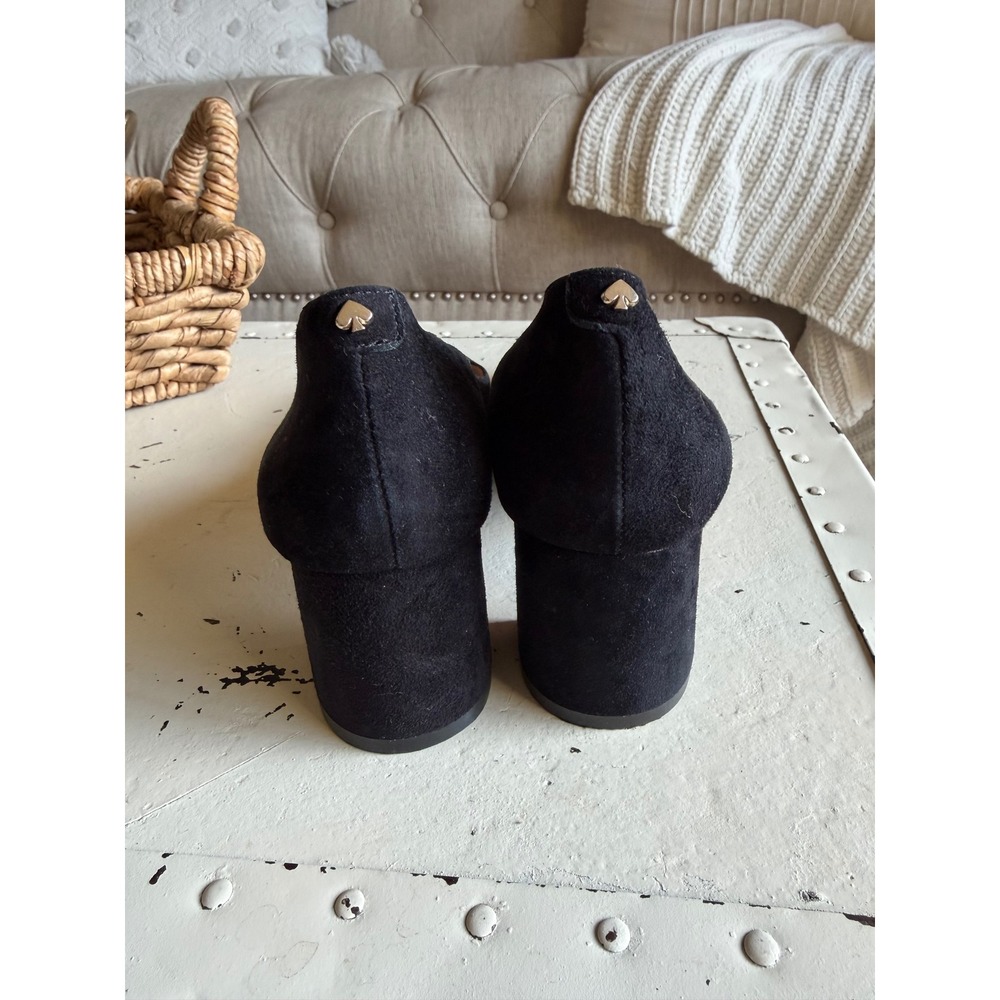KATE SPADE Kylah Pumps Black Suede Square Toe Block Heel Women's Size 9 Career - Picture 4 of 11
